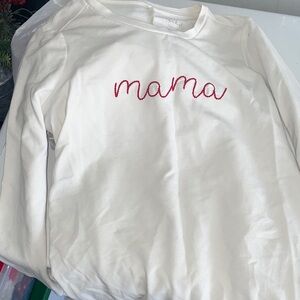 Isabel Maternity White red Mama' Logo Graphic Long Sleeve Shirt XSmall